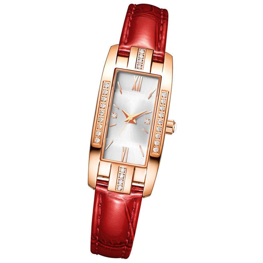 Women's Diamond Quartz Watch Luxury Diamond Wristwatch with PU Leather Strap for Home Office Working Dating Elegant