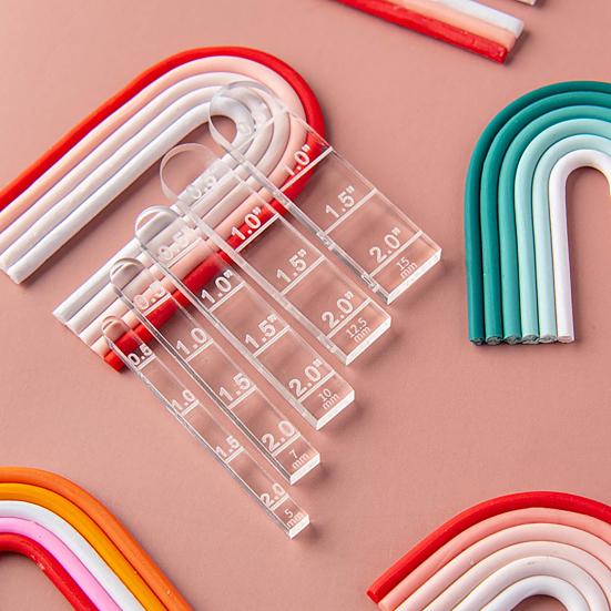 5 Pcs/Set Clay Arch Guide Polymer Clay Earrings Tools Acrylic Rainbow Arch Guides for Polymer Clay Jewelry Making DIY Crafting