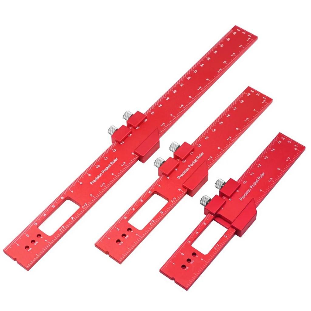 

Высокоточная карманная линейка дюймовая и метрическая металлическая выдвижная линейка алюминиевый сплав деревообработка Т-образная разметочная линейка