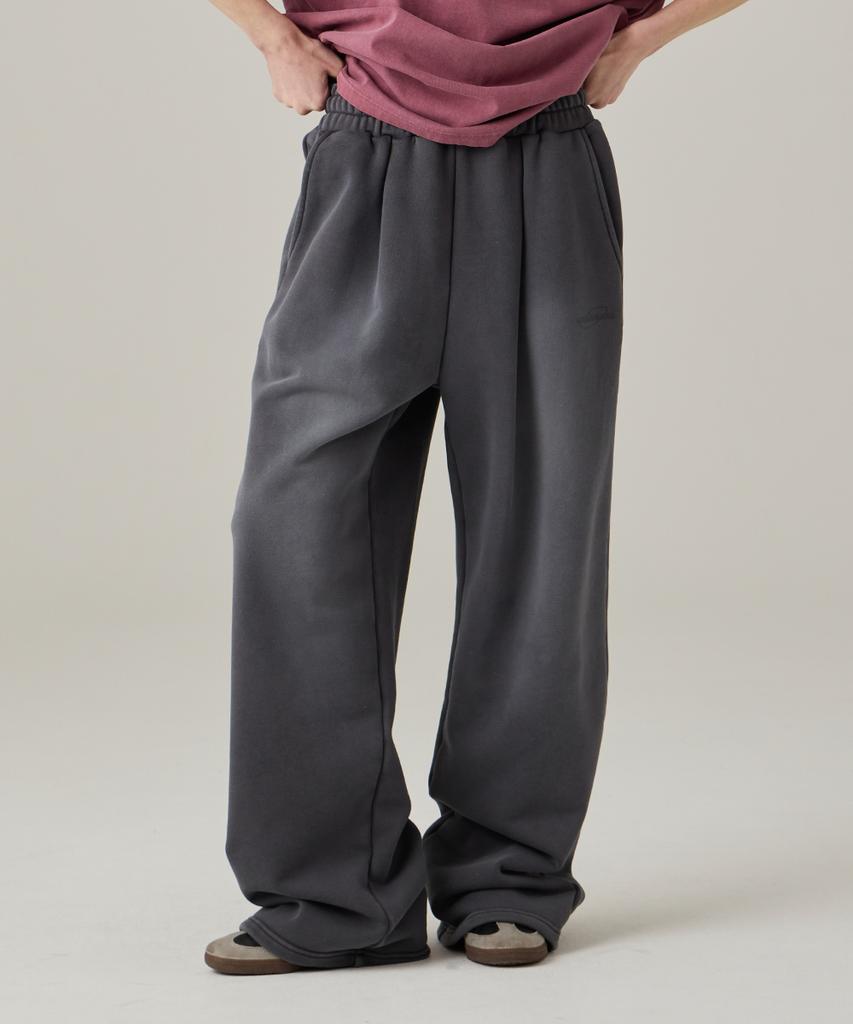 URBANAGE Pigment Wash Signature Wide Sweatpants Charcoal