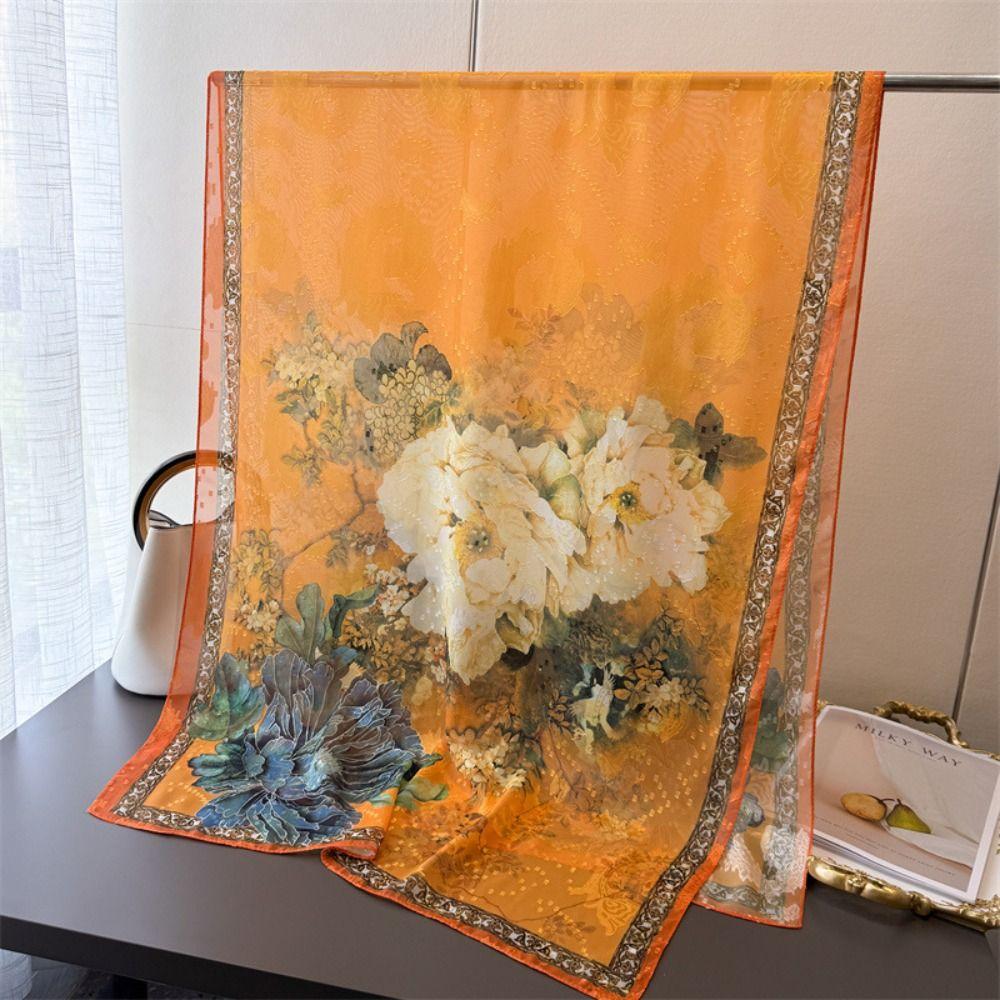 Soft Women Silk Scarf 180*70cm Women Head Scarf Fashion Silk Scarves Summer