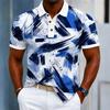 Men S Short Sleeve Polo Shirt Abstract Graffiti Print Slim Fit Breathable