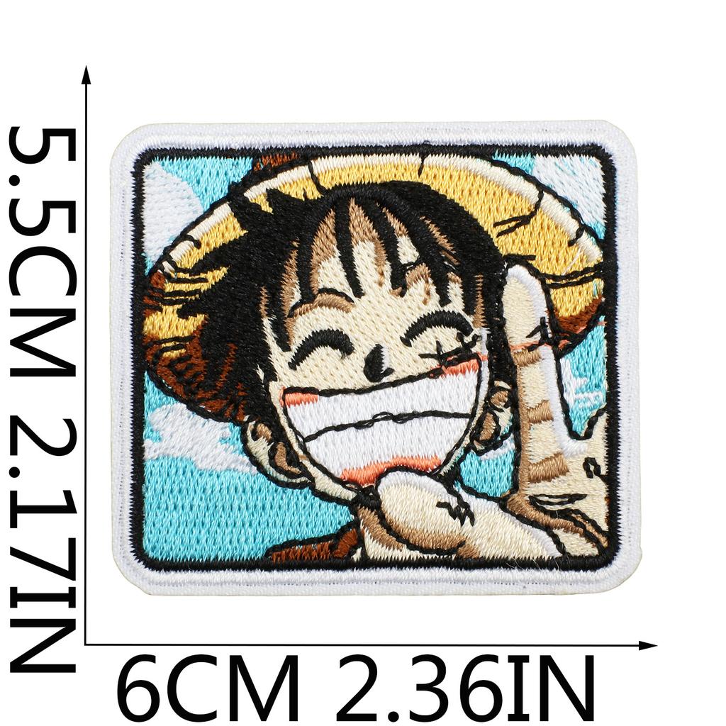 One Piece Embroidery Cloth Sticker, Clothes Decoration Patch Sticker, Japanese Animation Character Computer Embroidery Label, Bag Decoration Sticker