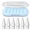 6PCS/Set Wear-Resistant Mixed Pen Tip Set No Delay Continuous Touch Replacement Pencil Tips for Apple Pencil 1/2 USB-C Pro