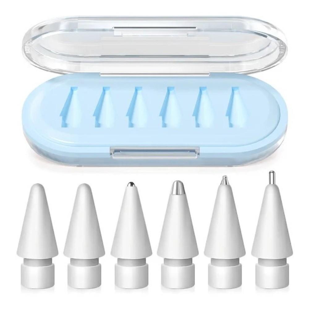 6PCS/Set Wear-Resistant Mixed Pen Tip Set No Delay Continuous Touch Replacement Pencil Tips for Apple Pencil 1/2 USB-C Pro