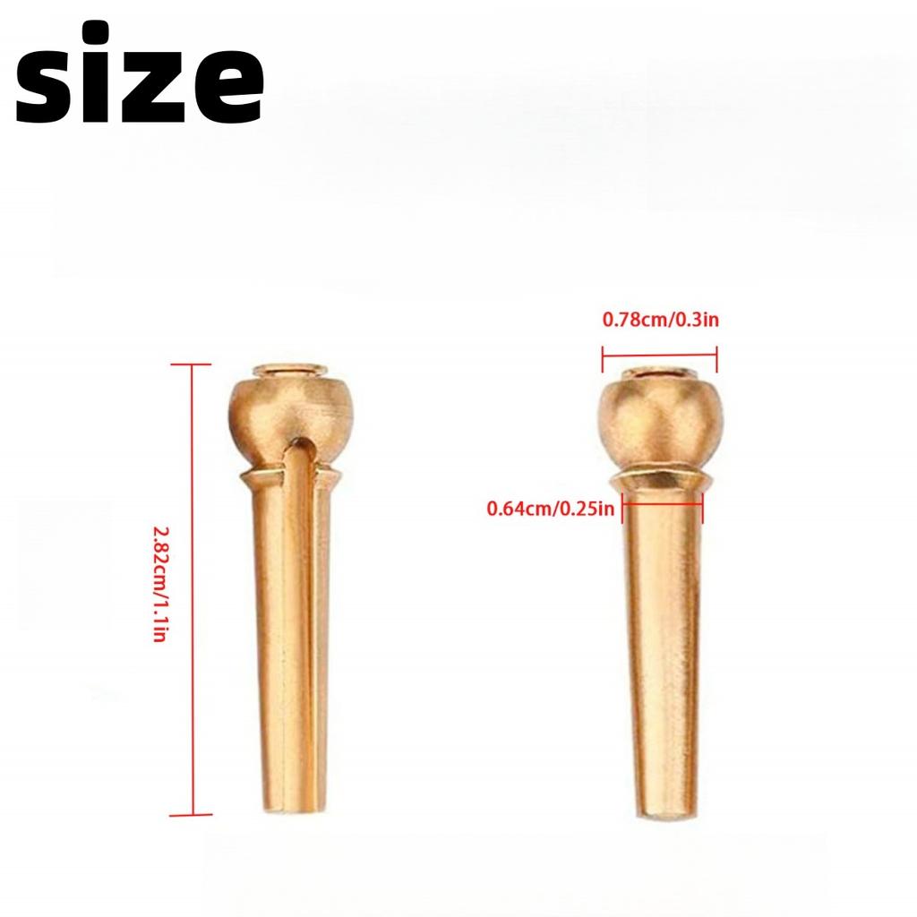 6Pcs Guitar Strings Nail Metal Acoustic Guitar Bridge Pins Brass Fixed Cone Pins String Nut Nails for Guitar Parts Replacement