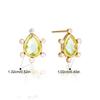 Geometric Zircon Glass Stud Earring For Women Gold Pvd Plated Stainless Steel Waterproof Earring Fashion Jewelry