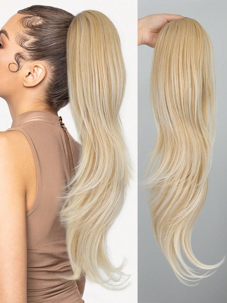 Synthetic Long Curly Layered Wavy Drawstring Pony Tail 24-inch For Women Heat Resistant Fake Hair