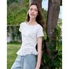 Betu Women's Irregular Pleated Slim Fit T-shirt