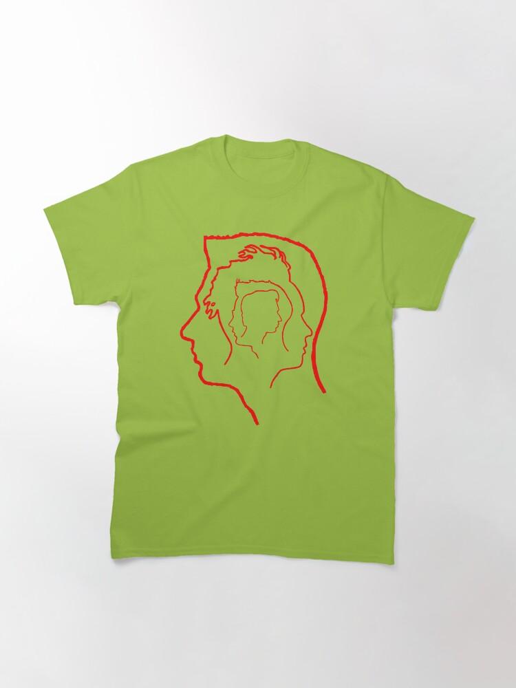 Depeche Mode Members Matryoshka Profile Red Outline Black Background Classic T-Shirt