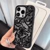 Creative Black Patterned Phone Case Suitable for iPhone 17 16 15 14 13 12 11 Pro/Max/Plus Anti Drop and Shockproof