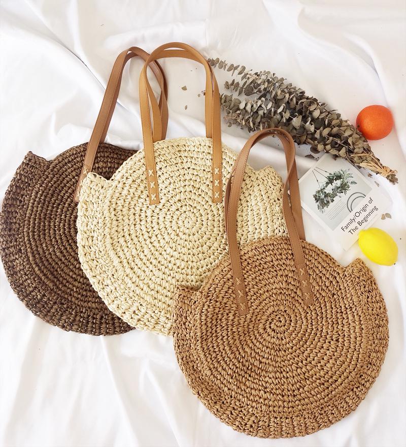 round woven tote