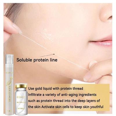 Soluble Protein Thread Face Lifting Firming Fade Fine Lines Nano Gold Essence Absorbable Collagen Thread For Face Skin Care