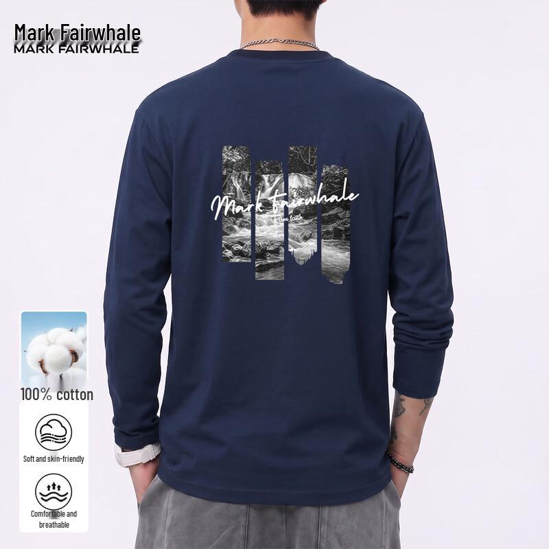 Mark Fairwhale Men's Pure Cotton Long Sleeve Casual T-Shirt