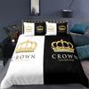 King Queen Pattern Bedding Women's Couple Down Duvet Cover and Pillowcase 2/3pc Super King Bed Full Size 3D Printed Duvet Cover Set Gift