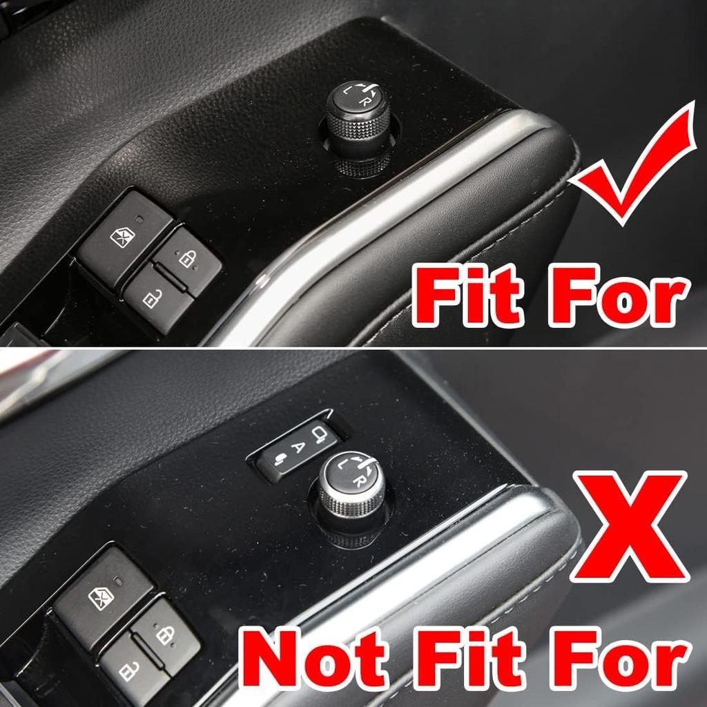 Ruihe 4pc Carbon Fiber Color Automobile Door Window Control Panel Cover Trim Fit for Toyota Highlander 2020 2021 2022 2023 2024 2025 North American