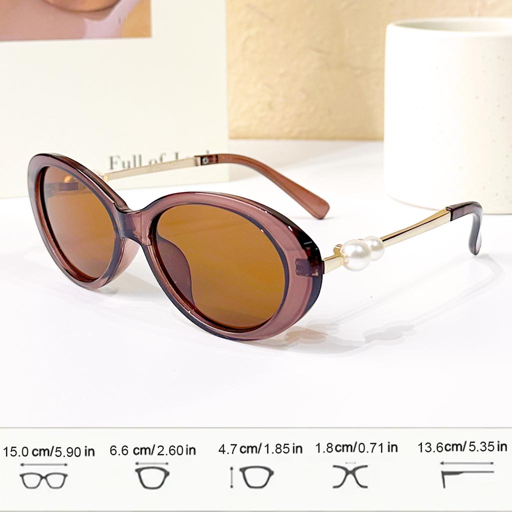 Retro Oval Frame Faux Pearl Fashion Glasses For Men And Women Luxury Glasses Perfect For Parties Photoshoots & Casual Wear