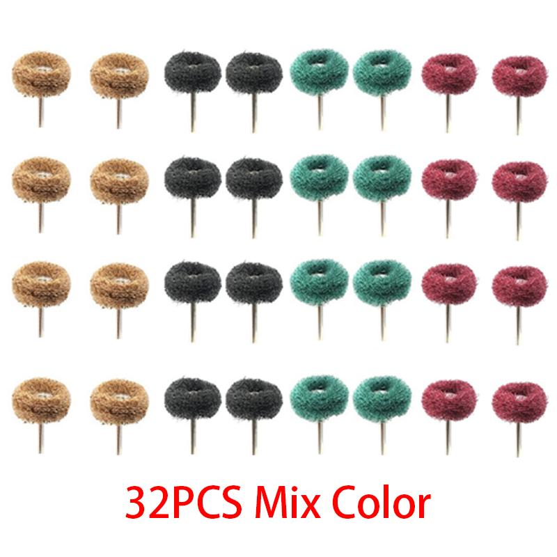 

32-64 шт. Абразивный полировальный круг Мини-чистящая накладка для вращающегося инструмента, сверла, нейлоновый полировальный круг, вращающийся ручной инструмент, аксессуары