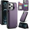 IPhone Wallet Protective Case with Card Holder, RFID Shielding, Men's and Women's Shock-absorbing Leather Bracket, Durable Protective Phone Case