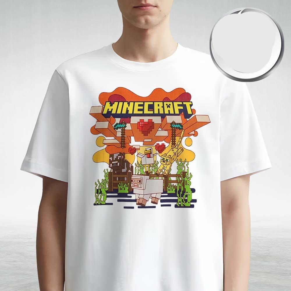 Футболка унисекс Minecraft Животные Сердца Фильм Размеры S-4XL M