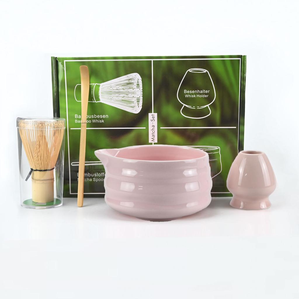 4pcs/set Japanese Style Matcha Tea Set With Tool Rack, Including Bowl, Whisk, Spoon, Great Gift For Ceremony, Traditional Japane