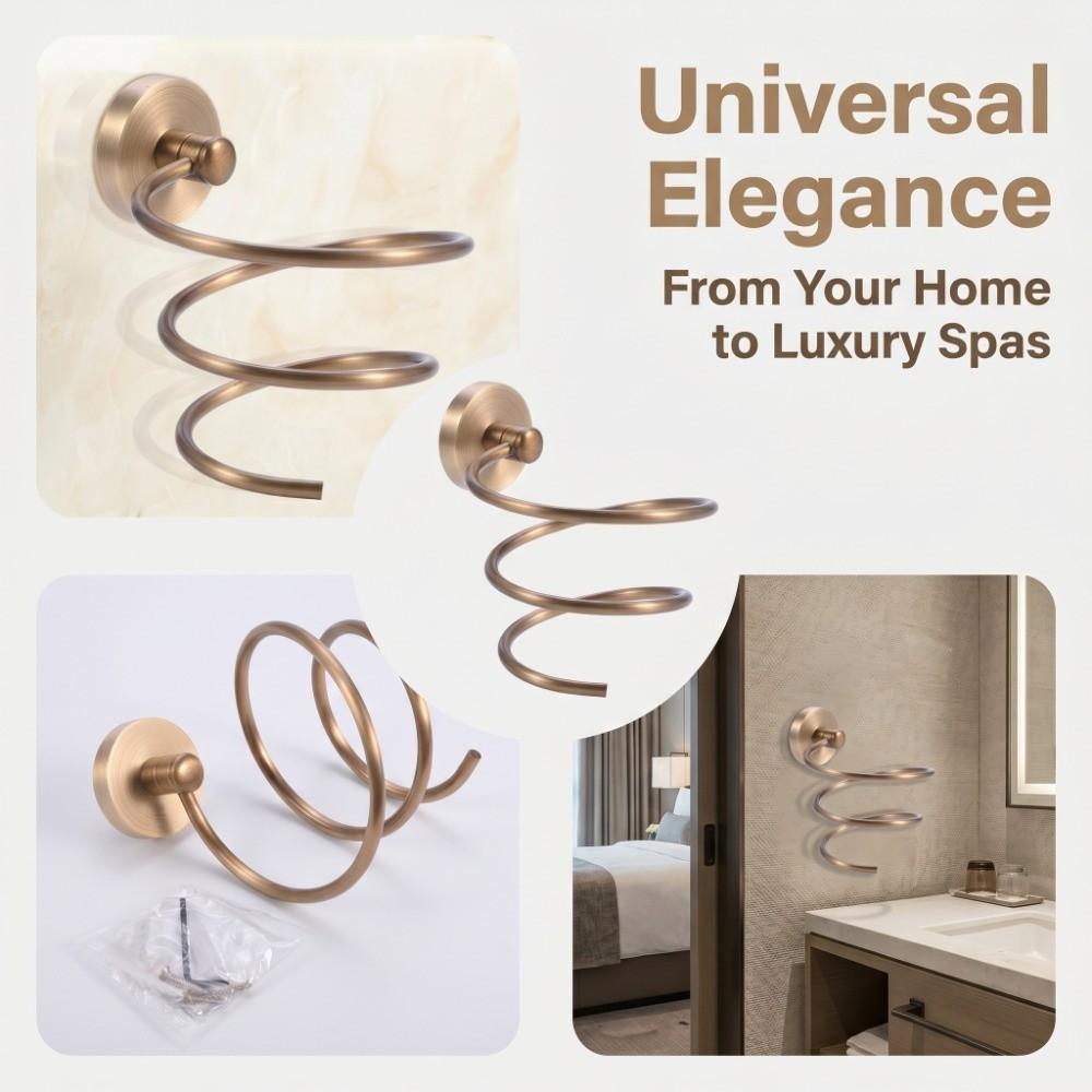 Yellow Bronze Hair Dryer Holder Antique Design Hair Dryer Wall Rack Hair Dryer Rack Hotel Spa Home