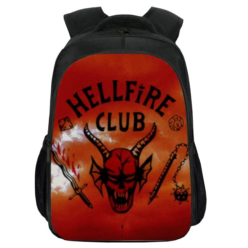 Printed Stranger Things Peripheral Double-Layer Schoolbag, Cartoon Stragner Things Student Computer Backpack