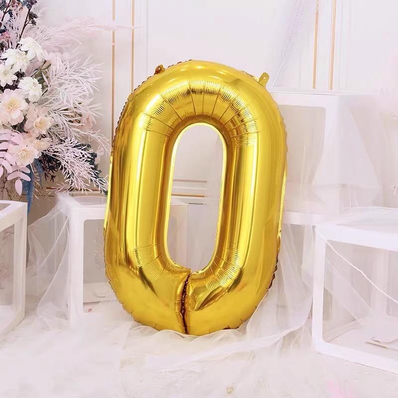 32-Inch Golden Digital Balloon Photo Boys And Girls Children Birthday Baby Party Scene Decoration