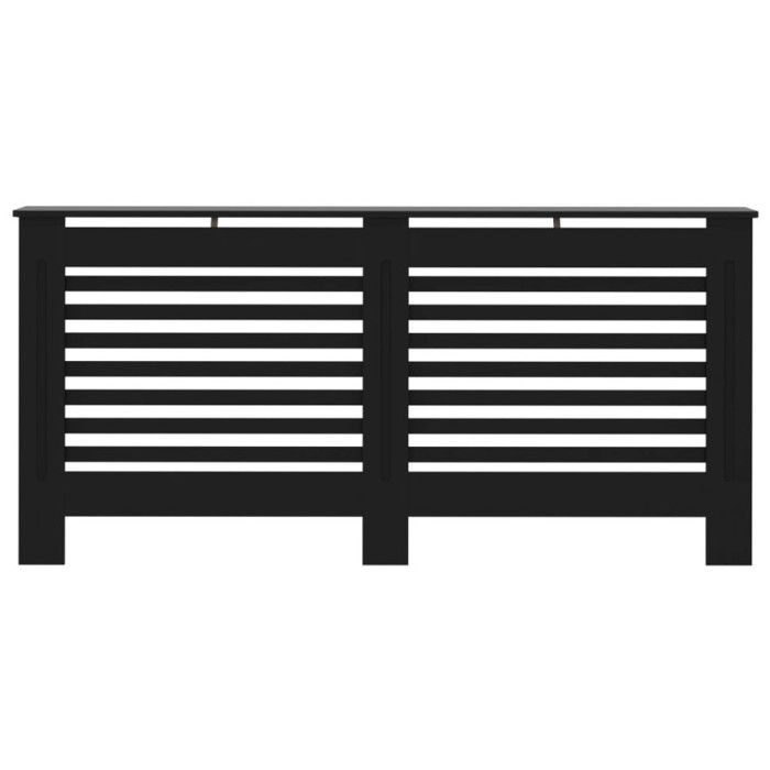 Radiator Cover - VIDAXL - Black - MDF - Slat Design