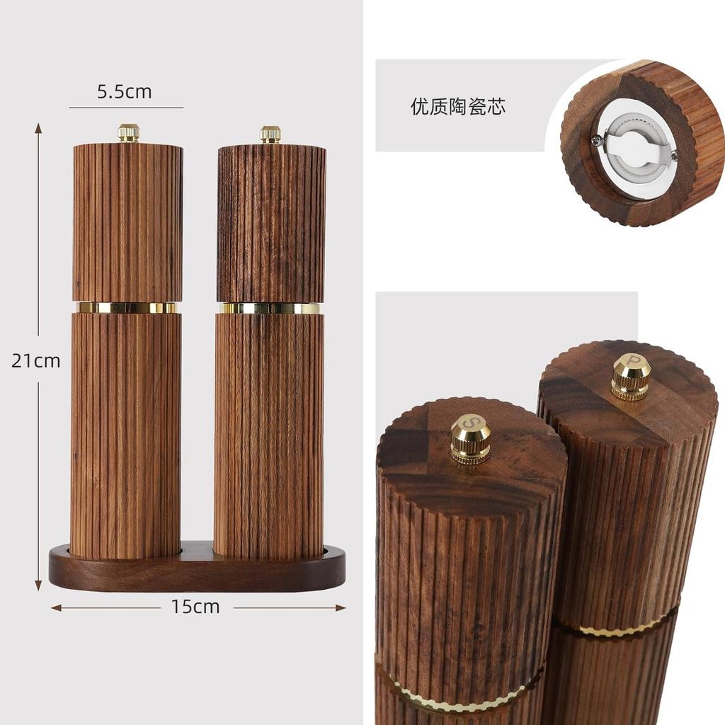 Manual Wooden Pepper Grinder Adjustable Coarseness Spice Sea Salt Mill Utensils