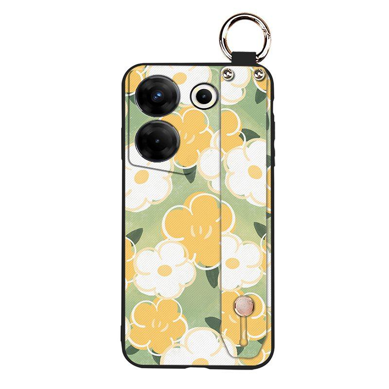 Ring Kickstand Phone Case For Tecno Camon20 Pro 5G/CK8n Dirt-resistant Silicone Fashion Design Wristband Phone Holder