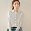 Women's Long Sleeve Cashmere Polo Neck Sweater with Lapel - Korean Style Cardigan Outerwear