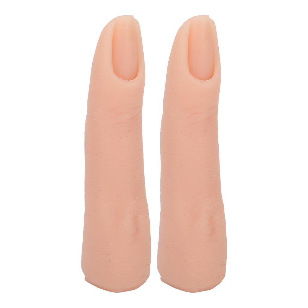 Nail Training Finger Bendable Flexible Silicone Practice Finger Model for Tattoo Acupuncture Practice 2pcs