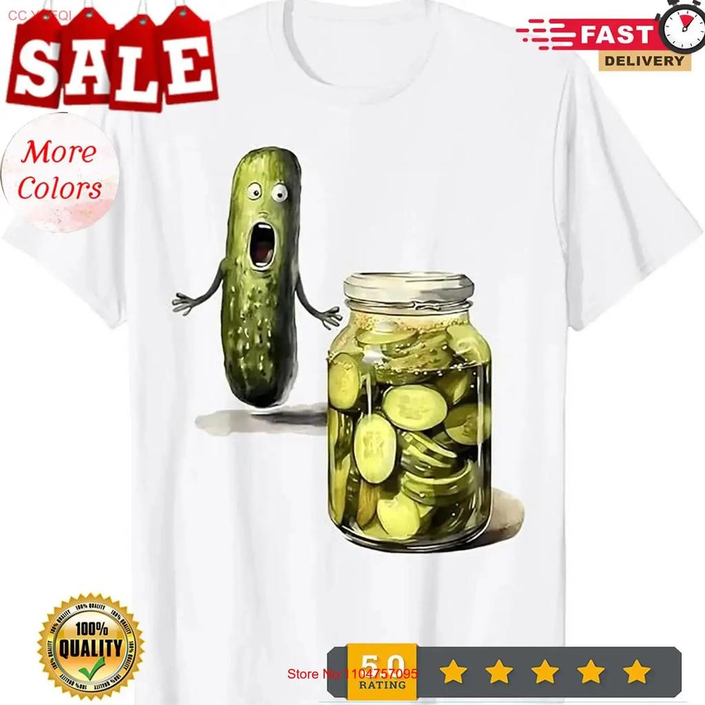 Lustige Gurken-Überraschung Ein Gurken- und Glas-T-Shirt mit eingelegten Gurkenscheiben Vintage Herren Dehnbares Grafik-T-Shirt Bequem