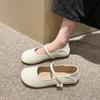 Mary Jane Schuhe Mädchen 2025 Neue Flachboden Weichsohle Weiches Leder Einzelne Schuhe Sommer und Herbst mit Röcken Fee Zarte Kleine Lederschuhe