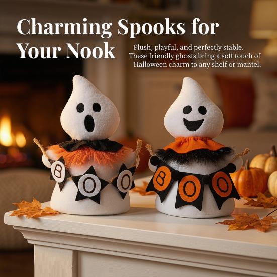 Plush Ghost Ornaments for Home Halloween Faceless Ornament, Cute Cloth Fabric Ghosts Table Holiday Gifts Friends And Family Decoration,