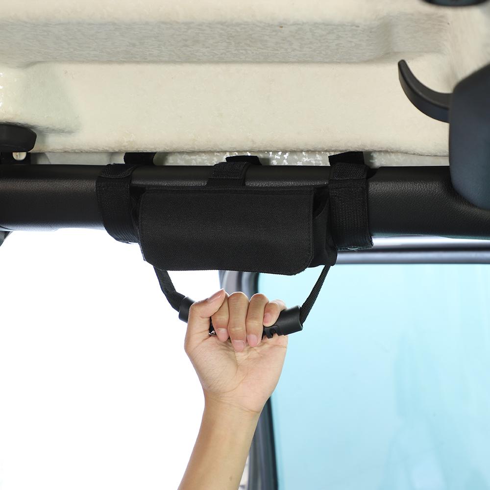 Car Door Top Grab Handle With Storage Bag For Jeep Wrangler  BJ40 Interior Accessories