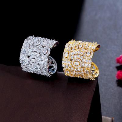 CMM High Quality Wedding Jewelry Gold Color Hollow Opening Adjustable Ring