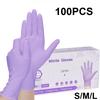 10-100pcs Disposable Purple Nitrile Gloves Latex Free Waterproof Suitable for Kitchen Food Processing Beauty Salon Work Glove