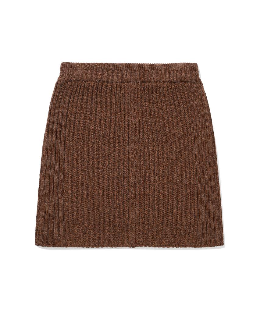 Covernat Woman Knit Mini Skirt Brown