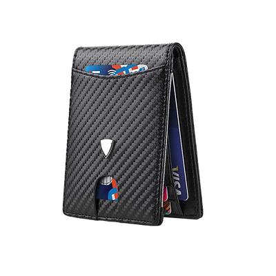 Fibră de carbon Rfid Portofele bărbați Geantă de bani Subțire Carte subțire Portofel de bărbați Portofel de lux pentru bărbați Poșetă mică scurtă Bi-Fold Valet Billfold