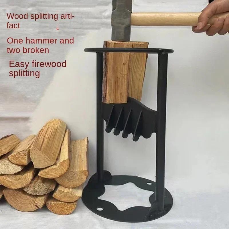 1Set Portable Firewood Splitter Iron Splitting Wedge Wood Cutter Labor Saving Log Splitting Tool for Home Use