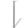 4 Height-adjustable Table Legs 870 Mm Brushed Nickel