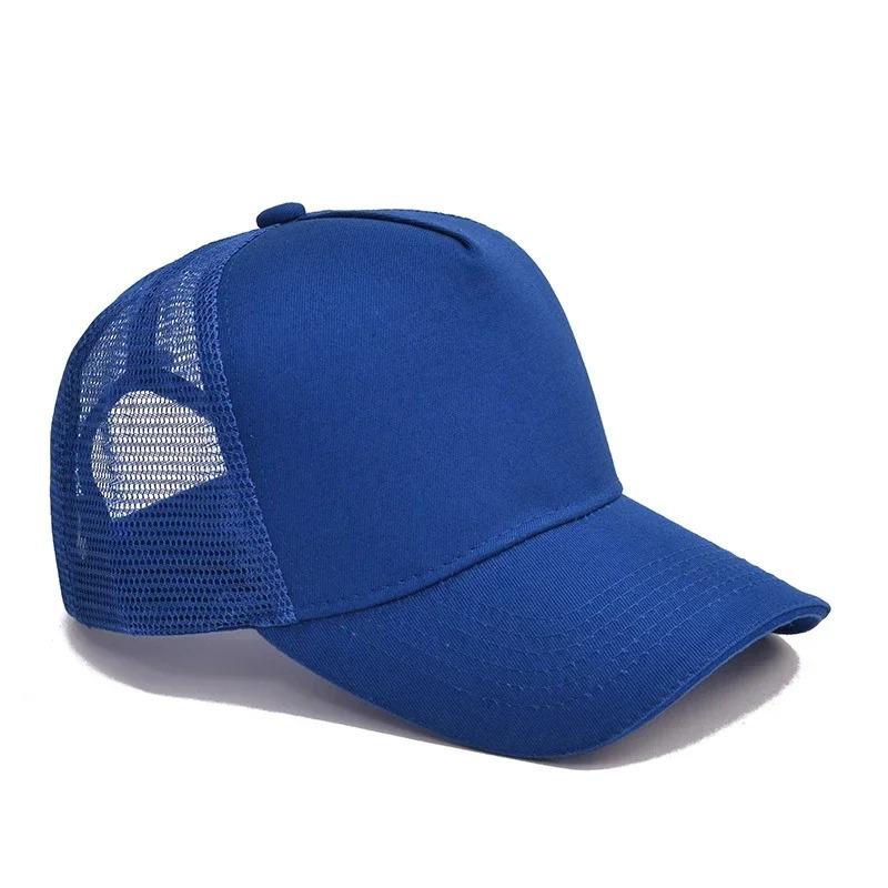 New 5 Pane Mesh Baseball Cap Adult Hip Hop Curved Snapback Hats Summer Sunshade Sun Hat Simple Trucker Advertising Cap