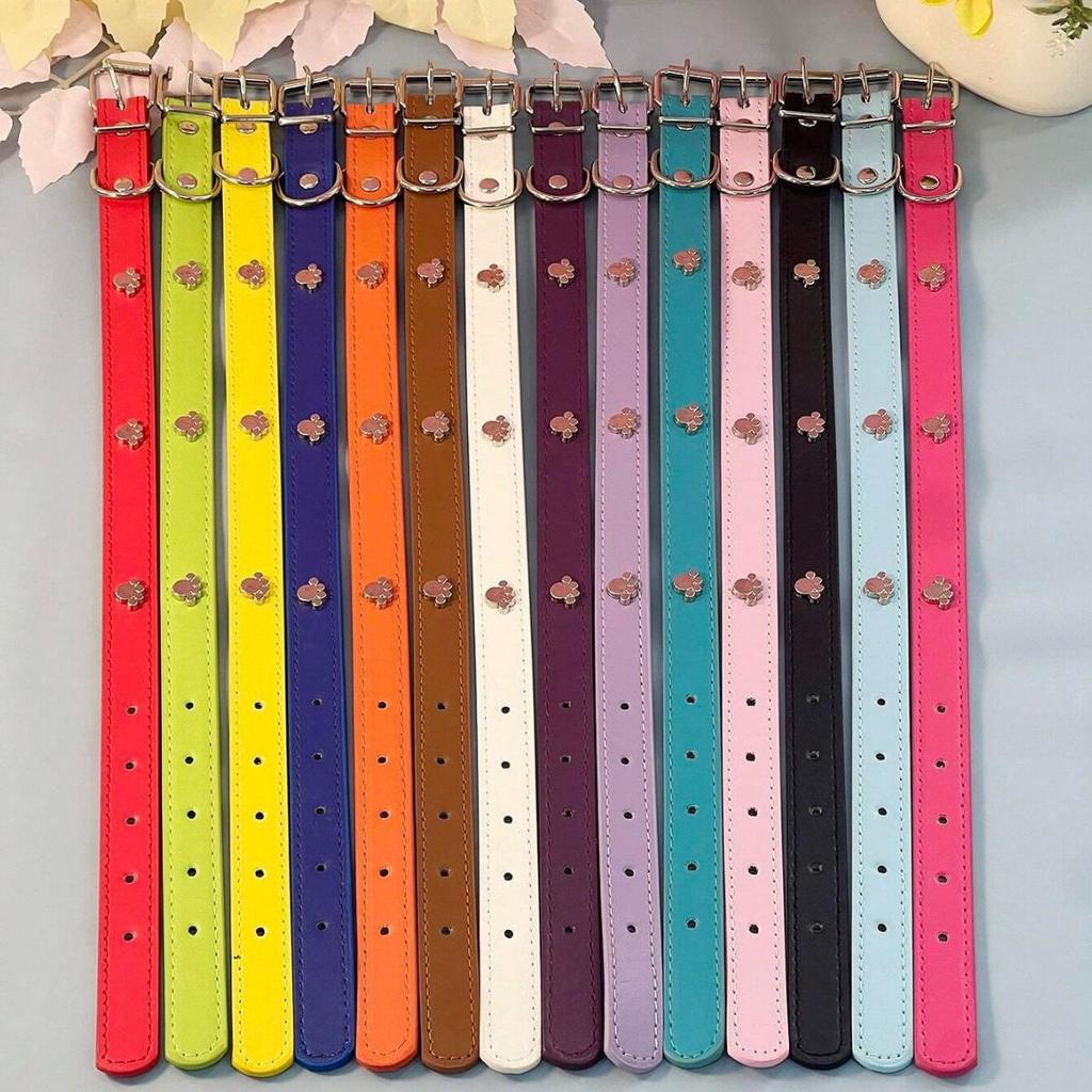 Leather No-Choke Pet Collar for Small and Medium Dogs and Cats