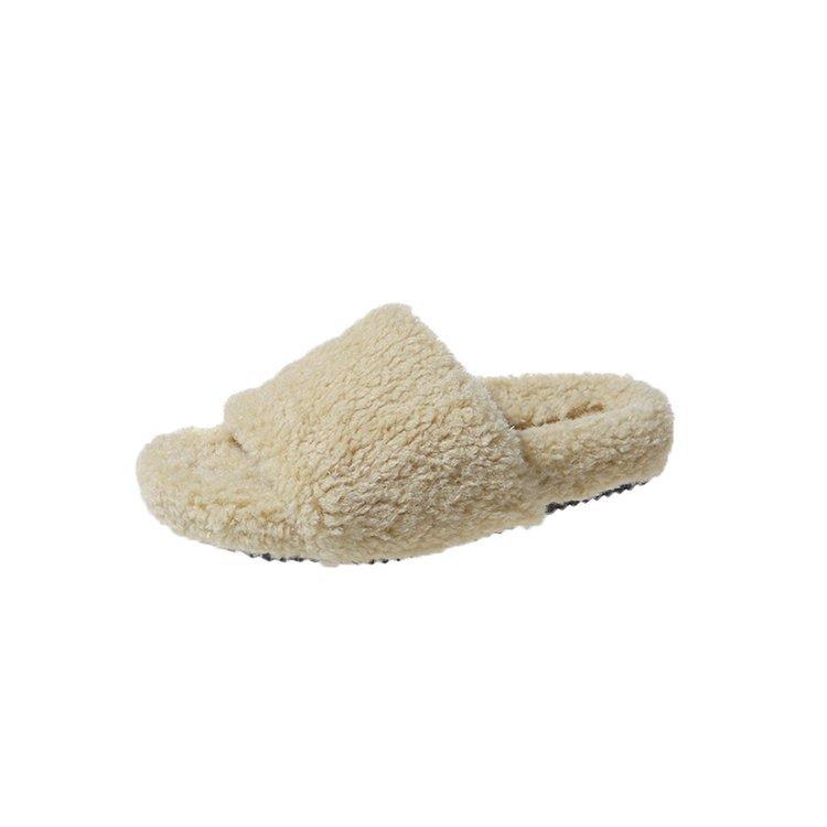 Mao Mao slippers female summer wear out the new autumn and winter Internet celebrity super fire fairy thick bottom niche cotton slippers