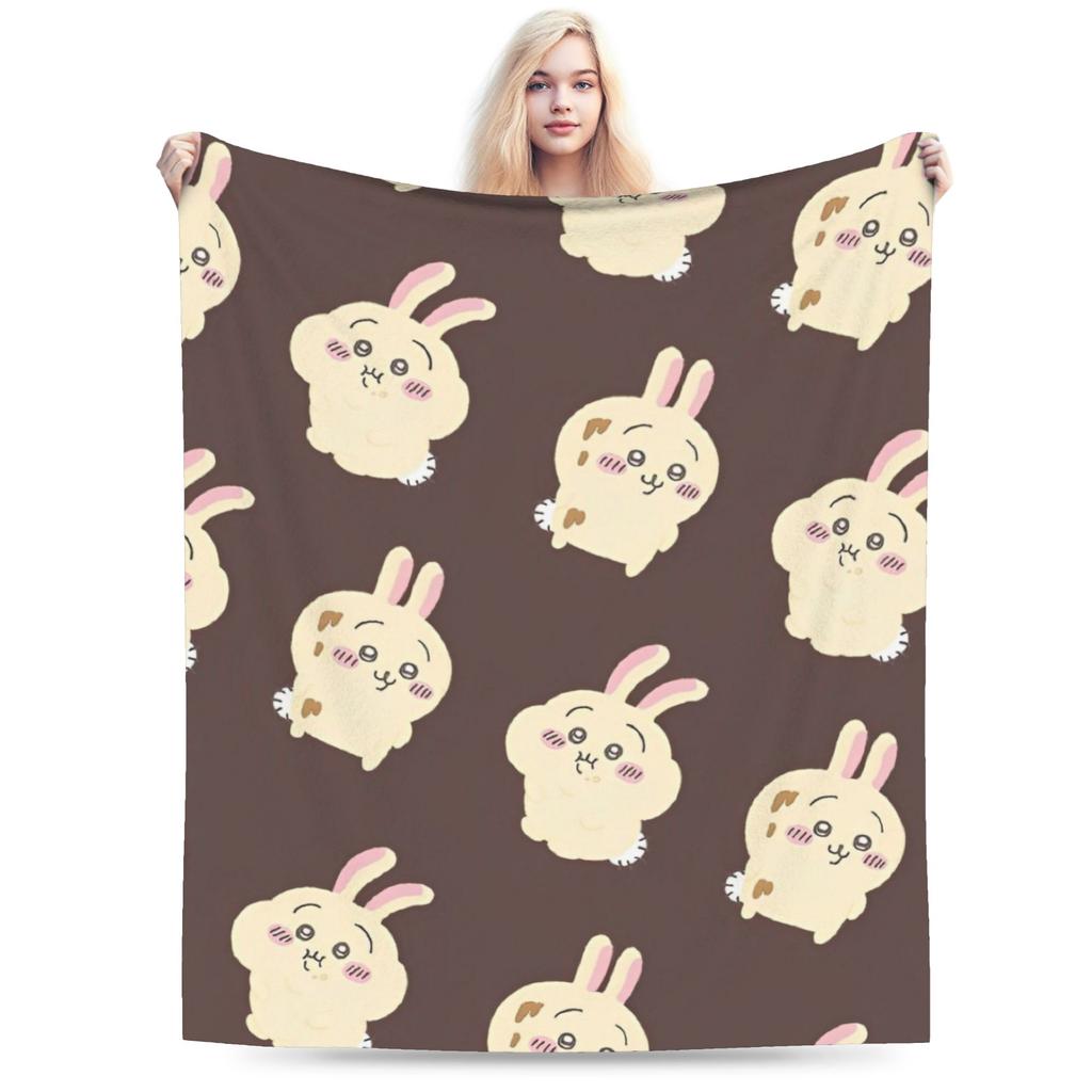 Chiikawa Cute Cartoon Manga Blanket Hachiware Usagi Wool Vintage Soft Throw Blanket for Home Decoration