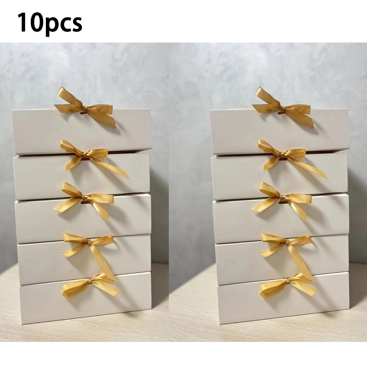 

10 шт. подарочных коробок для свадьбы, большие подарочные коробки из крафт-бумаги для ювелирных изделий, черные подарочные коробки с лентой для подружки невесты, коробки для подарков на день рождения 10pcs белый