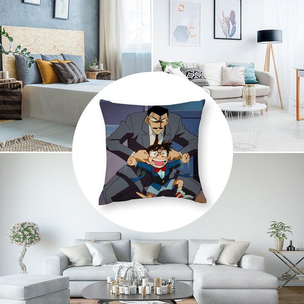 Detektiv Conan Kissenbezug Kurzplüsch Sofa Dekorativ Geschenk Zuhause Doppelseitiger Druck Kissen