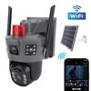 2K Dual Lens Solar Security Camera Wireless Outdoor 5G 2.4G WiFi 360 Degree Rotation Motion Detection 2 Way Talk 8000mAh IP66 Water Proof for V380 Pro